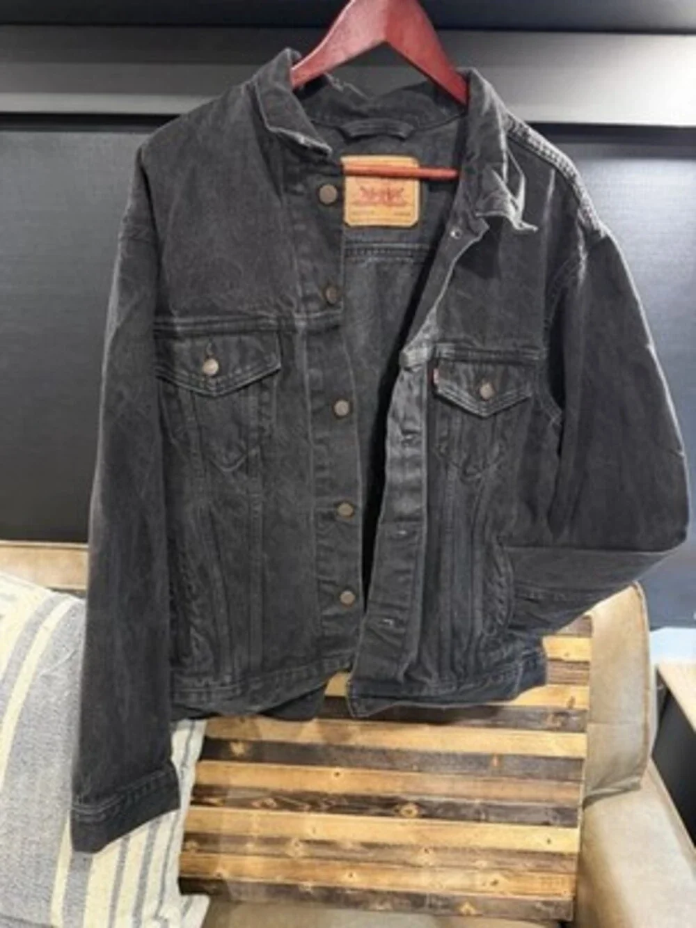 Levi's Black Jean Jacket Men's XL Made in USA RARE!  MUST HAVE FOR METAL FANS!!!